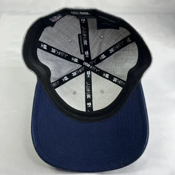 Dallas Cowboys New Era 39thirty Hat Med Large Fitted Grey Blue Cap - Picture 7 of 13